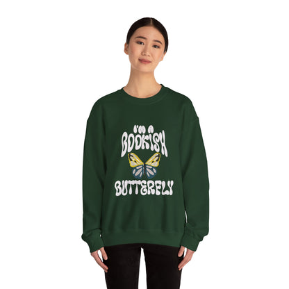 I'm a Bookish Butterfly Crewneck Sweatshirt - Cozy Literary Gift for Book Lovers
