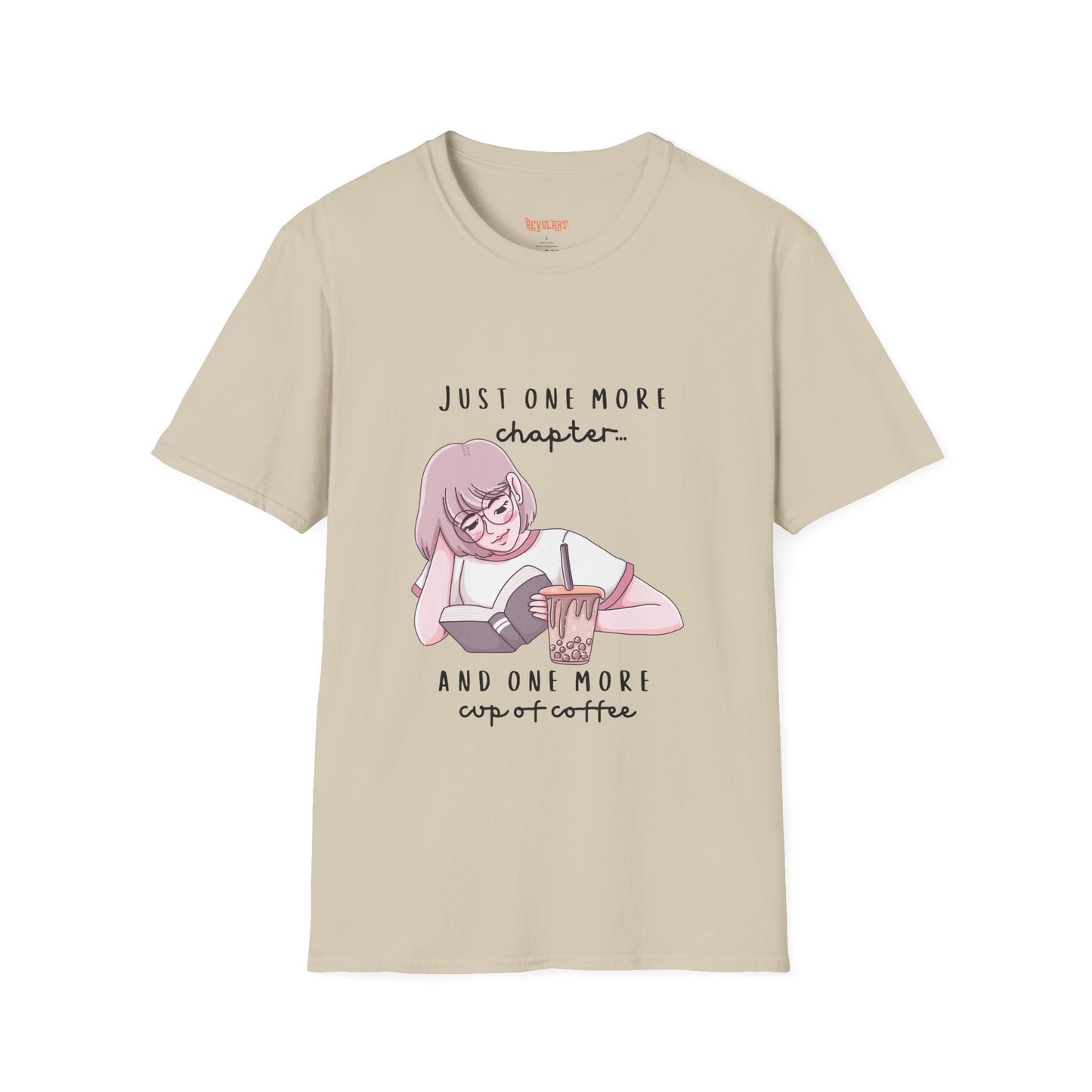 Book Lover's Unisex Softstyle T-Shirt - "Just One More Chapter" Design