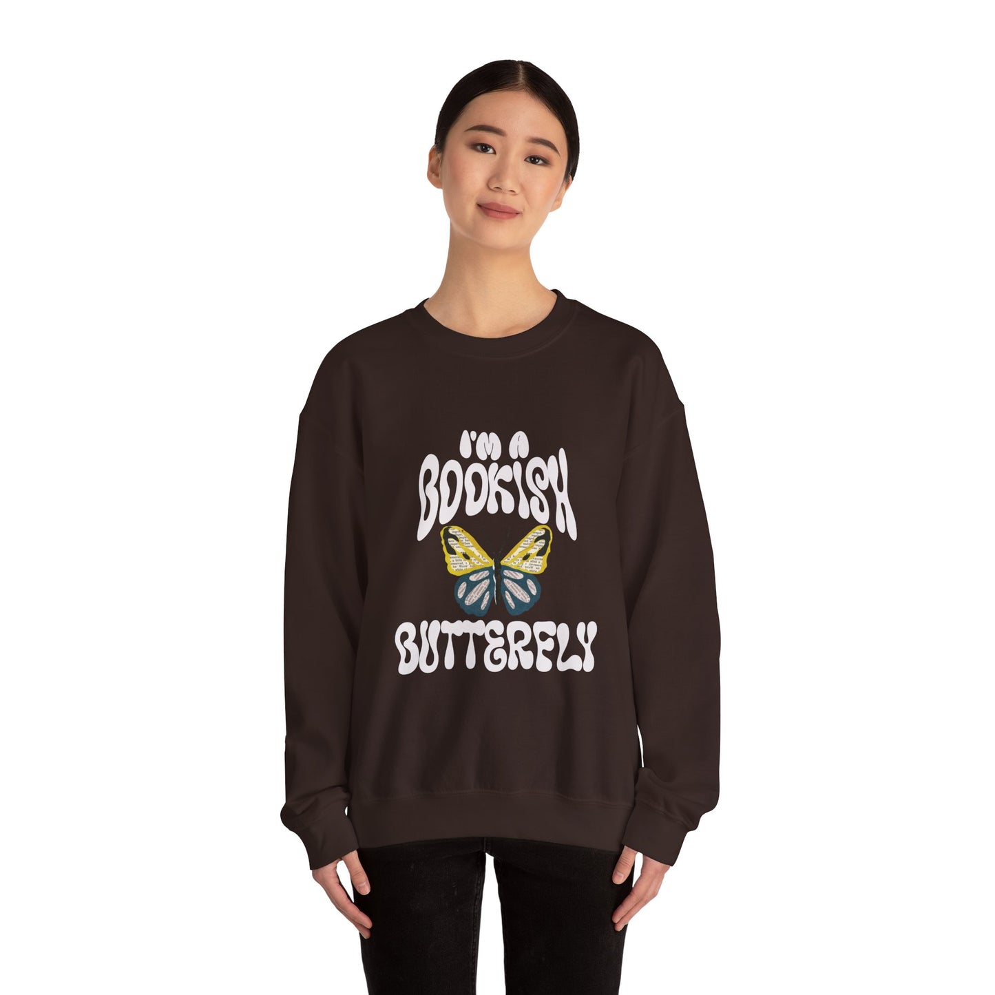 I'm a Bookish Butterfly Crewneck Sweatshirt - Cozy Literary Gift for Book Lovers