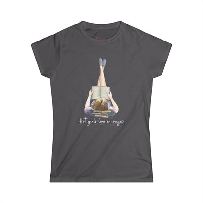Hot girls Women's Softstyle Tee for Book Lovers