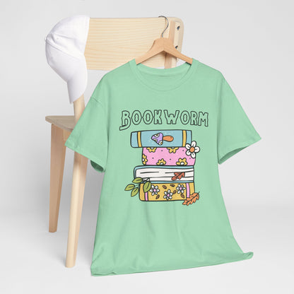 Bookworm bookstack Unisex Heavy Cotton Tee