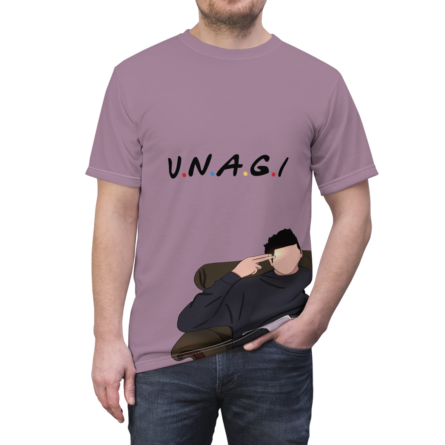 Unisex Artistic Tee - Casual Comfort with 'U.N.A.G.I.' Design