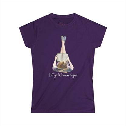 Hot girls Women's Softstyle Tee for Book Lovers