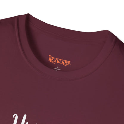 Cute HUGSY Graphic Unisex Softstyle T-Shirt, Holiday Gift, Casual Wear, Cute T-Shirt, Fun Apparel, Christmas Shirt for Friends Lovers