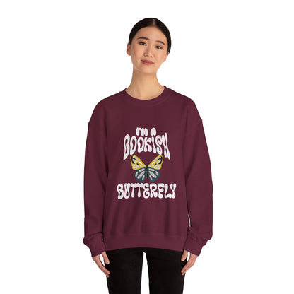 I'm a Bookish Butterfly Crewneck Sweatshirt - Cozy Literary Gift for Book Lovers