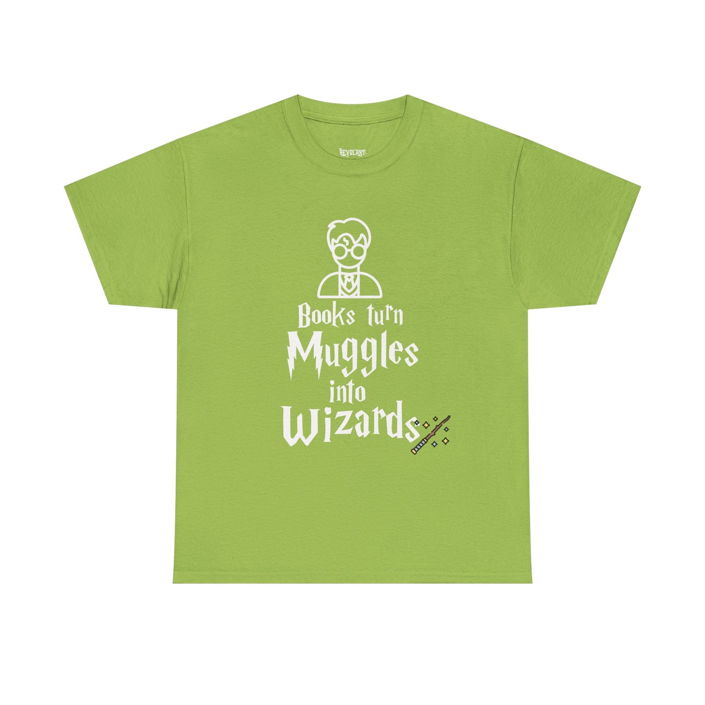 Books Turn Muggles into Wizards Unisex Heavy Cotton Tee