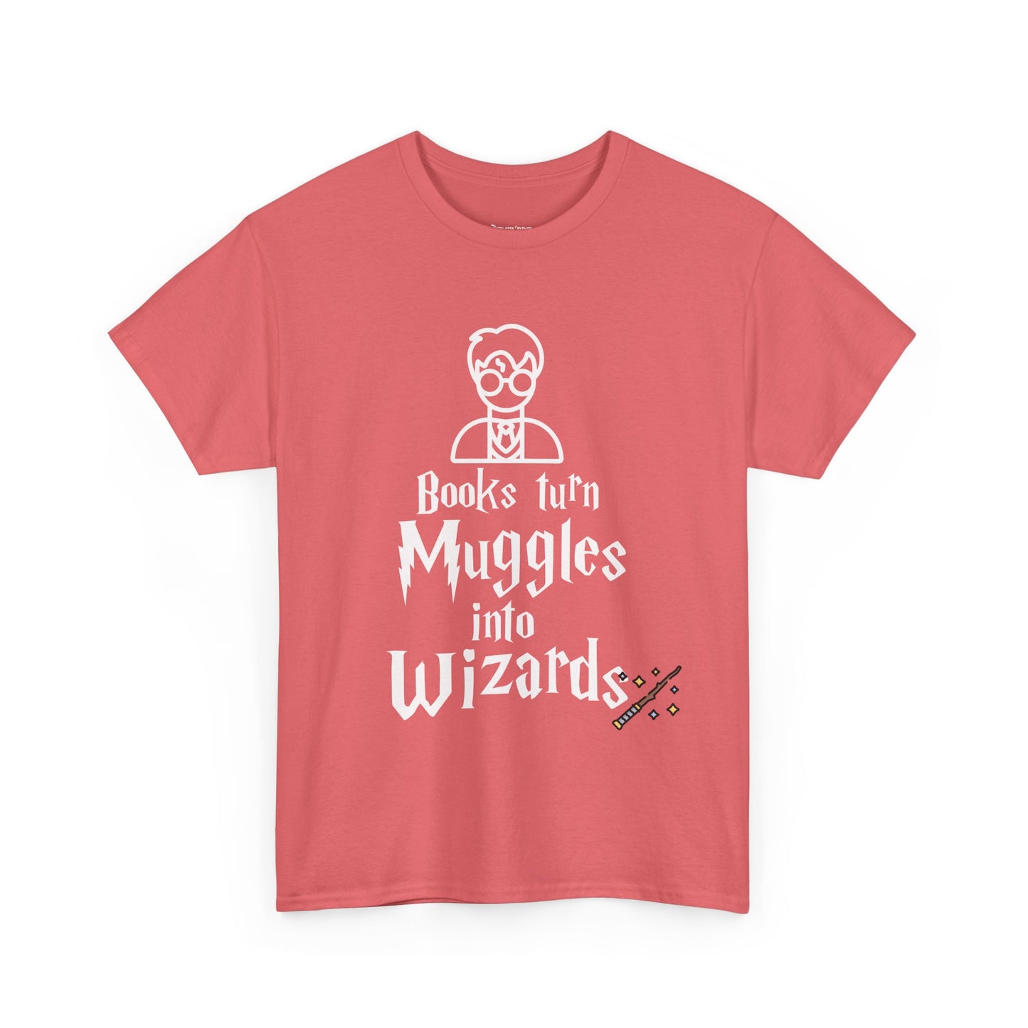 Books Turn Muggles into Wizards Unisex Heavy Cotton Tee