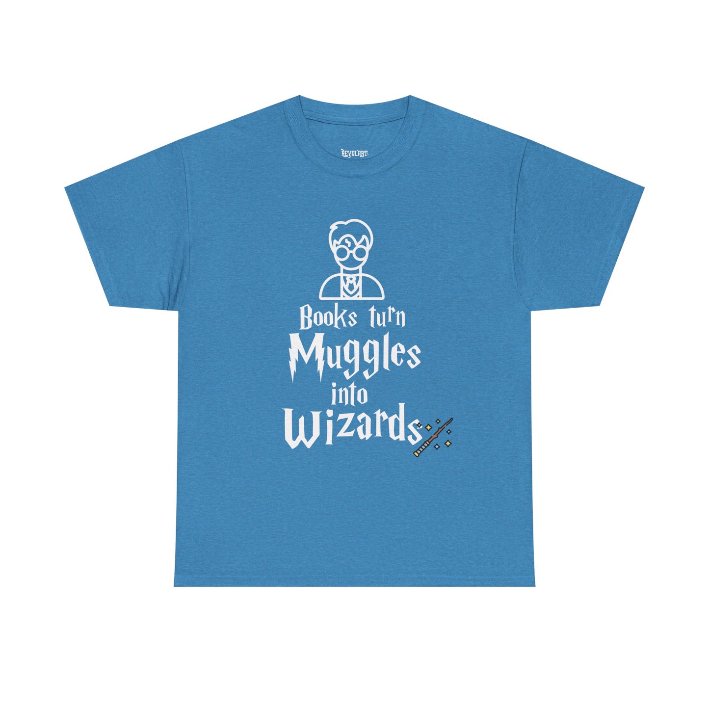 Books Turn Muggles into Wizards Unisex Heavy Cotton Tee