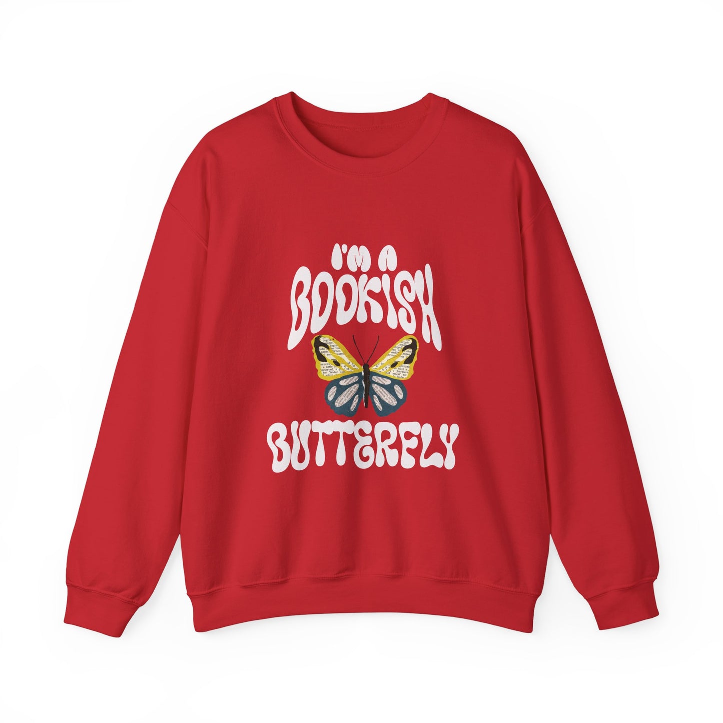 I'm a Bookish Butterfly Crewneck Sweatshirt - Cozy Literary Gift for Book Lovers