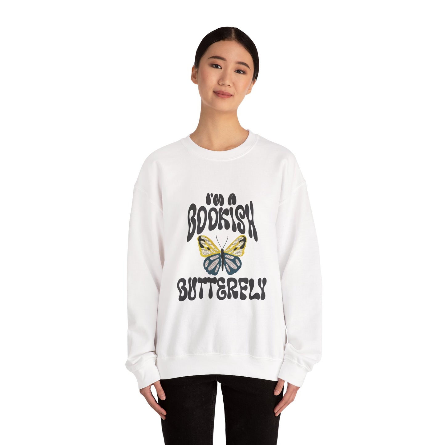 I'm a Bookish Butterfly Crewneck Sweatshirt - Cozy Literary Gift for Book Lovers