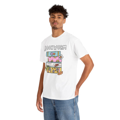Bookworm bookstack Unisex Heavy Cotton Tee