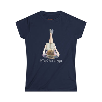 Hot girls Women's Softstyle Tee for Book Lovers