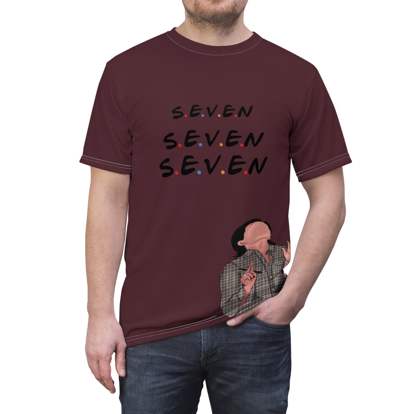 S.E.V.E.N Unisex Cut & Sew Tee - Trendy Graphic Tee for FRIENDS Fans