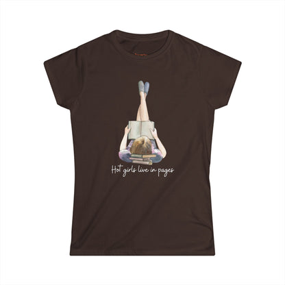 Hot girls Women's Softstyle Tee for Book Lovers