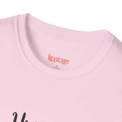 Cute HUGSY Graphic Unisex Softstyle T-Shirt, Holiday Gift, Casual Wear, Cute T-Shirt, Fun Apparel, Christmas Shirt for Friends Lovers
