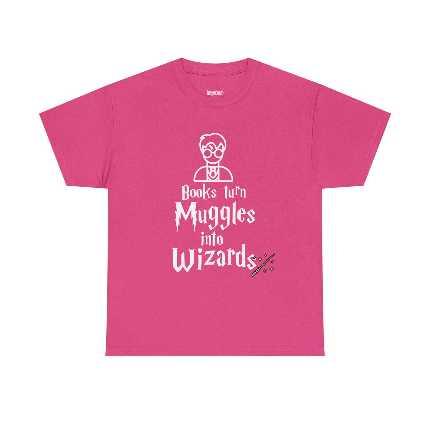 Books Turn Muggles into Wizards Unisex Heavy Cotton Tee
