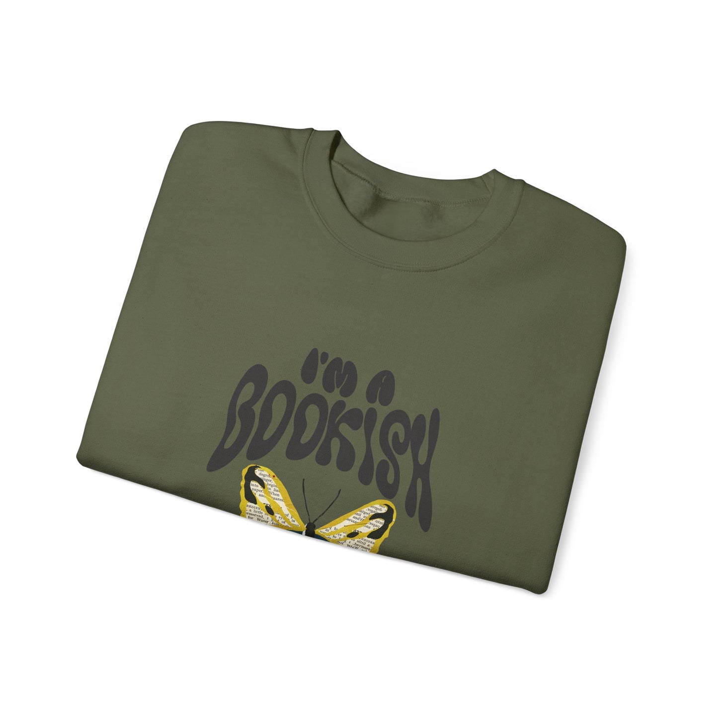 I'm a Bookish Butterfly Crewneck Sweatshirt - Cozy Literary Gift for Book Lovers
