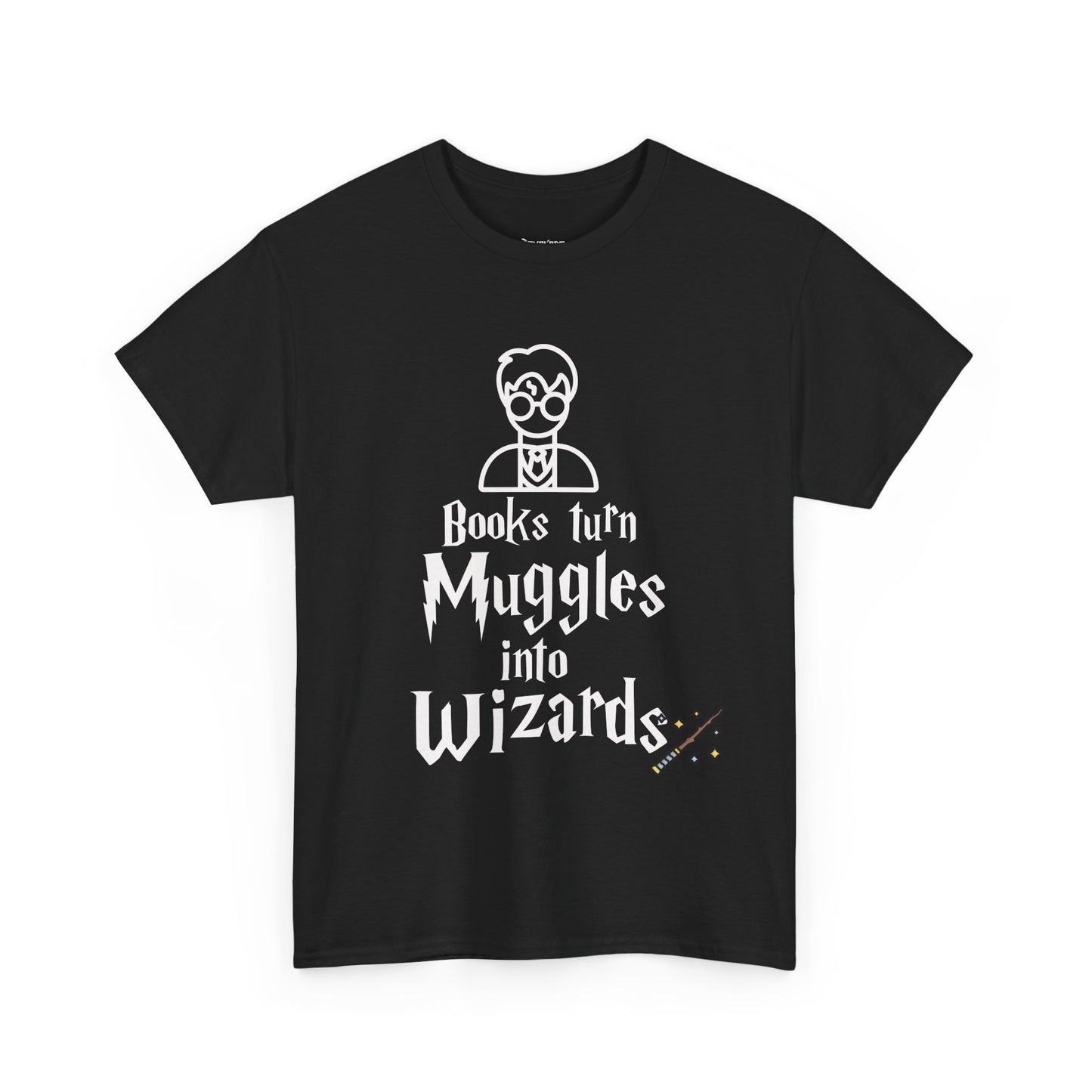 Books Turn Muggles into Wizards Unisex Heavy Cotton Tee