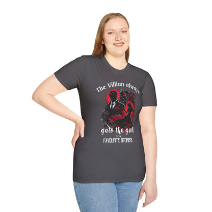 Men's & Women's Villain-Themed Softstyle T-Shirt - 'The Villain Always Gets The Girl'