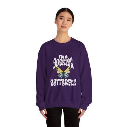 I'm a Bookish Butterfly Crewneck Sweatshirt - Cozy Literary Gift for Book Lovers
