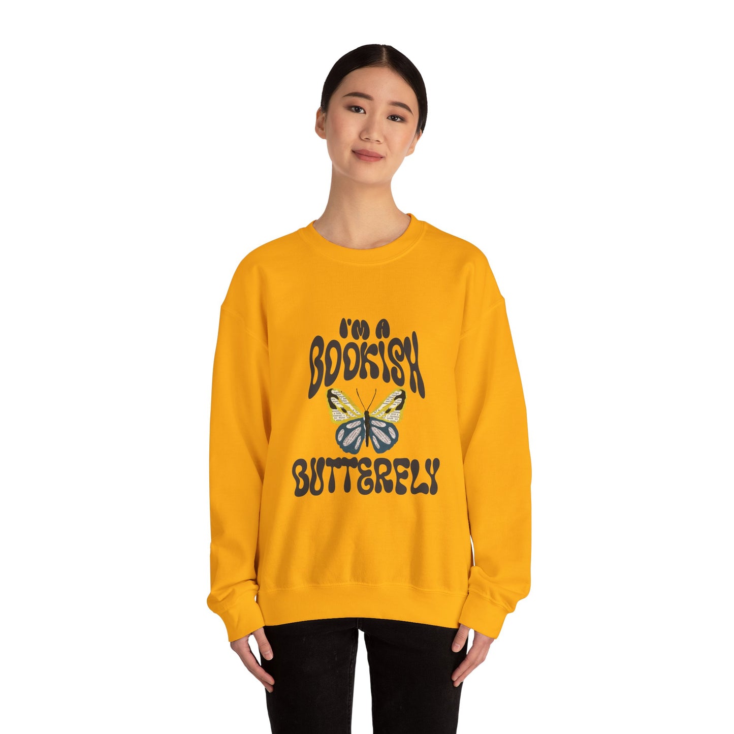 I'm a Bookish Butterfly Crewneck Sweatshirt - Cozy Literary Gift for Book Lovers