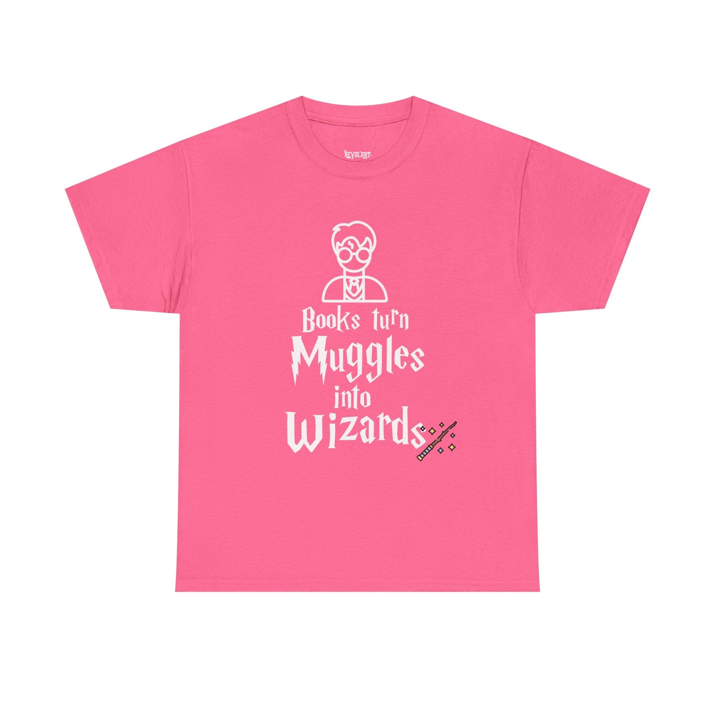 Books Turn Muggles into Wizards Unisex Heavy Cotton Tee