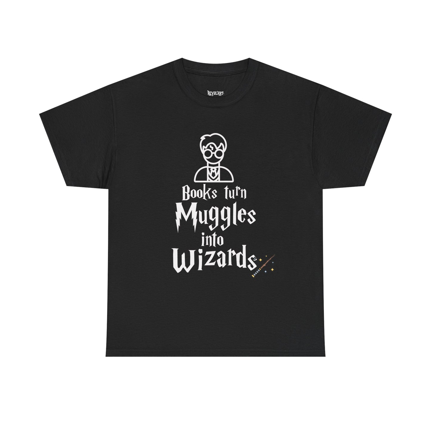 Books Turn Muggles into Wizards Unisex Heavy Cotton Tee