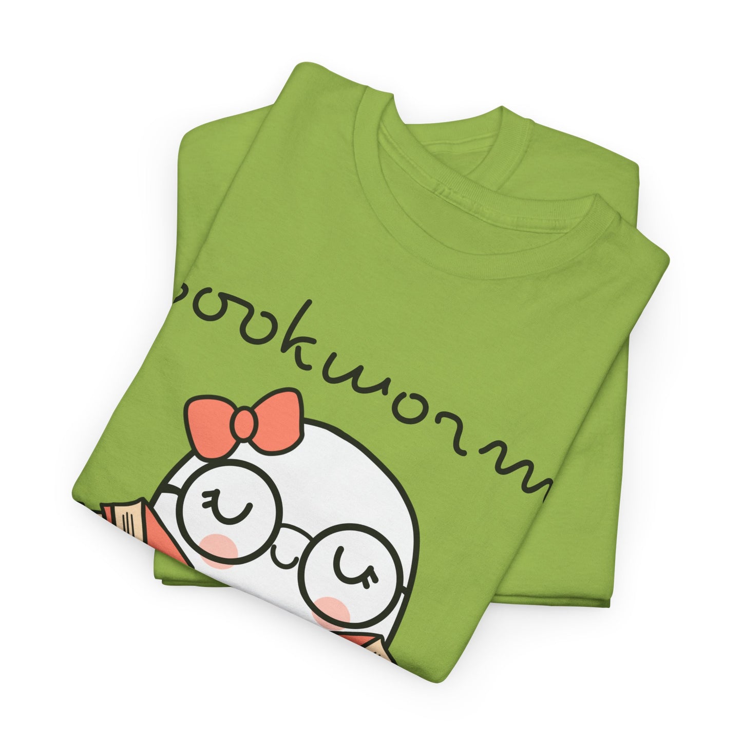Cute Ghosty Bookwork Unisex Heavy Cotton Tee