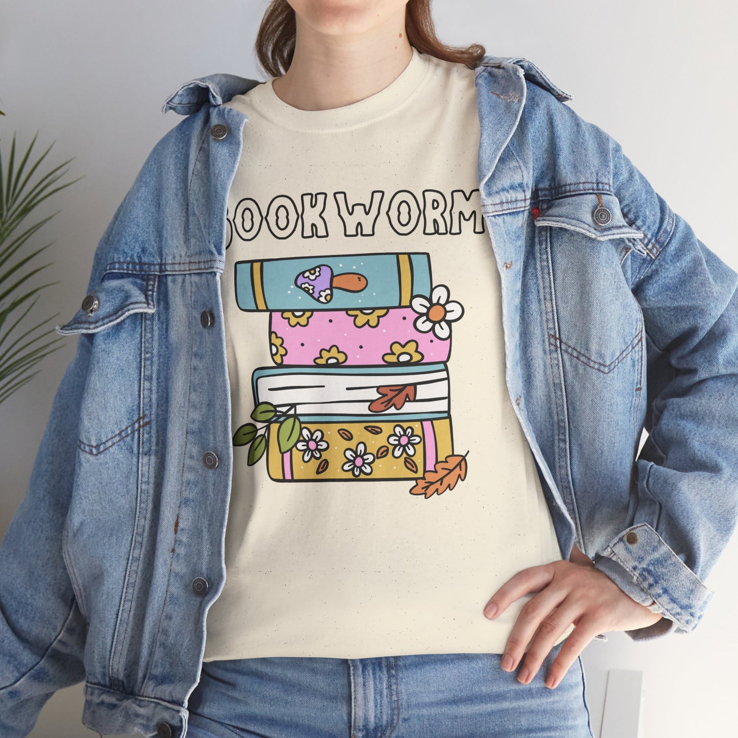 Bookworm bookstack Unisex Heavy Cotton Tee