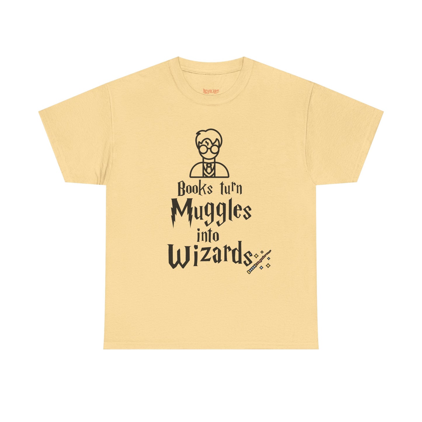 Books Turn Muggles into Wizards Unisex Heavy Cotton Tee