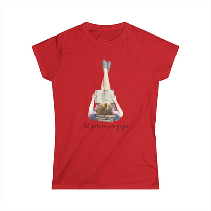 Hot girls Women's Softstyle Tee for Book Lovers
