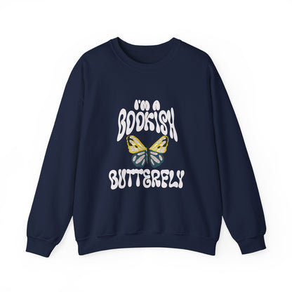 I'm a Bookish Butterfly Crewneck Sweatshirt - Cozy Literary Gift for Book Lovers