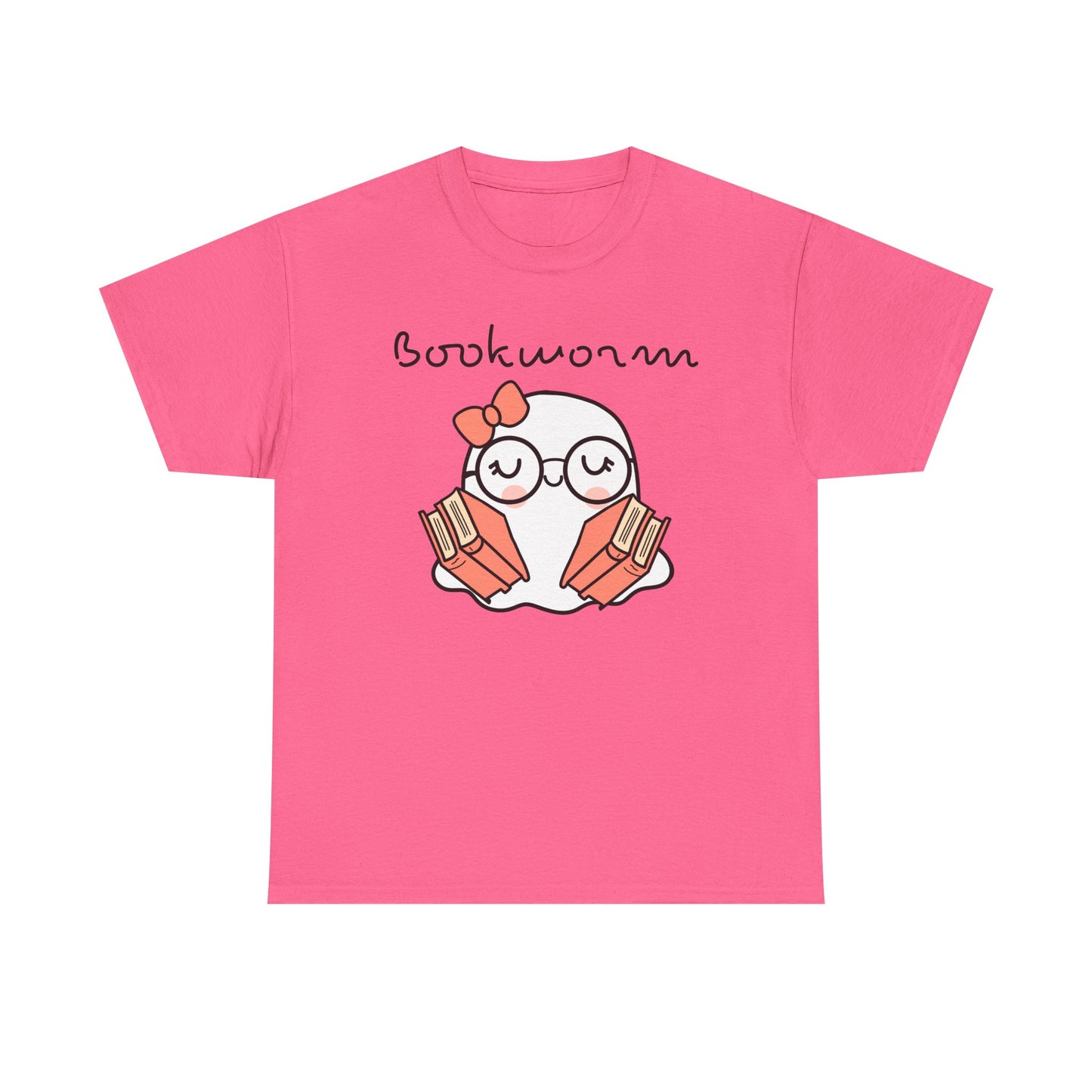Cute Ghosty Bookwork Unisex Heavy Cotton Tee