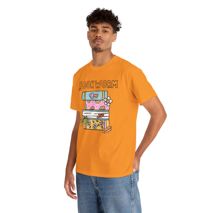 Bookworm bookstack Unisex Heavy Cotton Tee