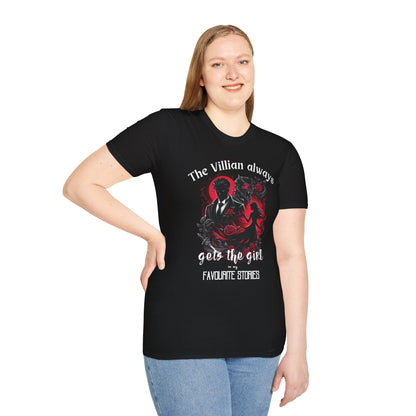 Men's & Women's Villain-Themed Softstyle T-Shirt - 'The Villain Always Gets The Girl'