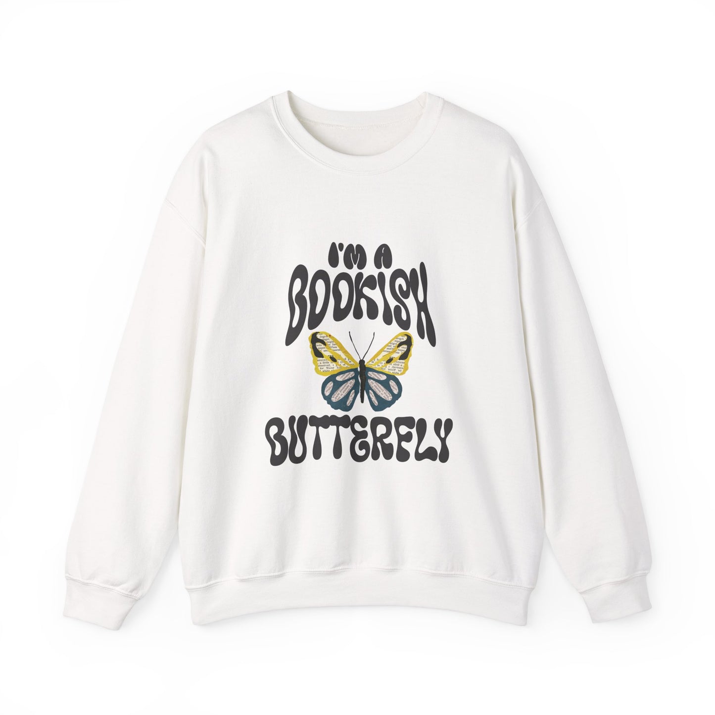 I'm a Bookish Butterfly Crewneck Sweatshirt - Cozy Literary Gift for Book Lovers