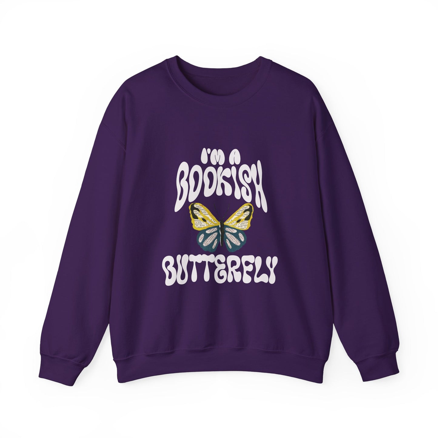 I'm a Bookish Butterfly Crewneck Sweatshirt - Cozy Literary Gift for Book Lovers
