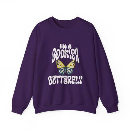 I'm a Bookish Butterfly Crewneck Sweatshirt - Cozy Literary Gift for Book Lovers