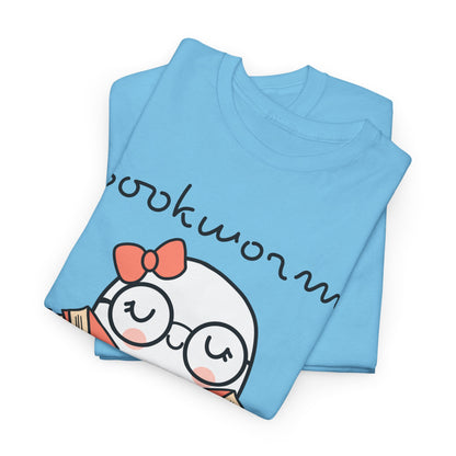 Cute Ghosty Bookwork Unisex Heavy Cotton Tee