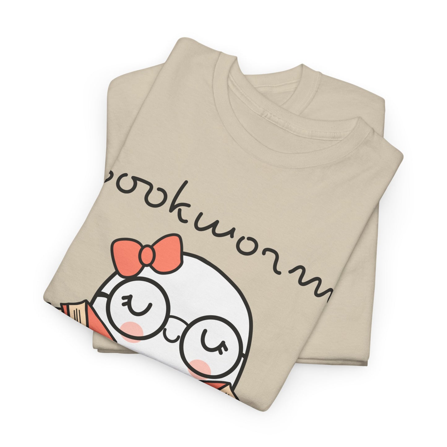 Cute Ghosty Bookwork Unisex Heavy Cotton Tee