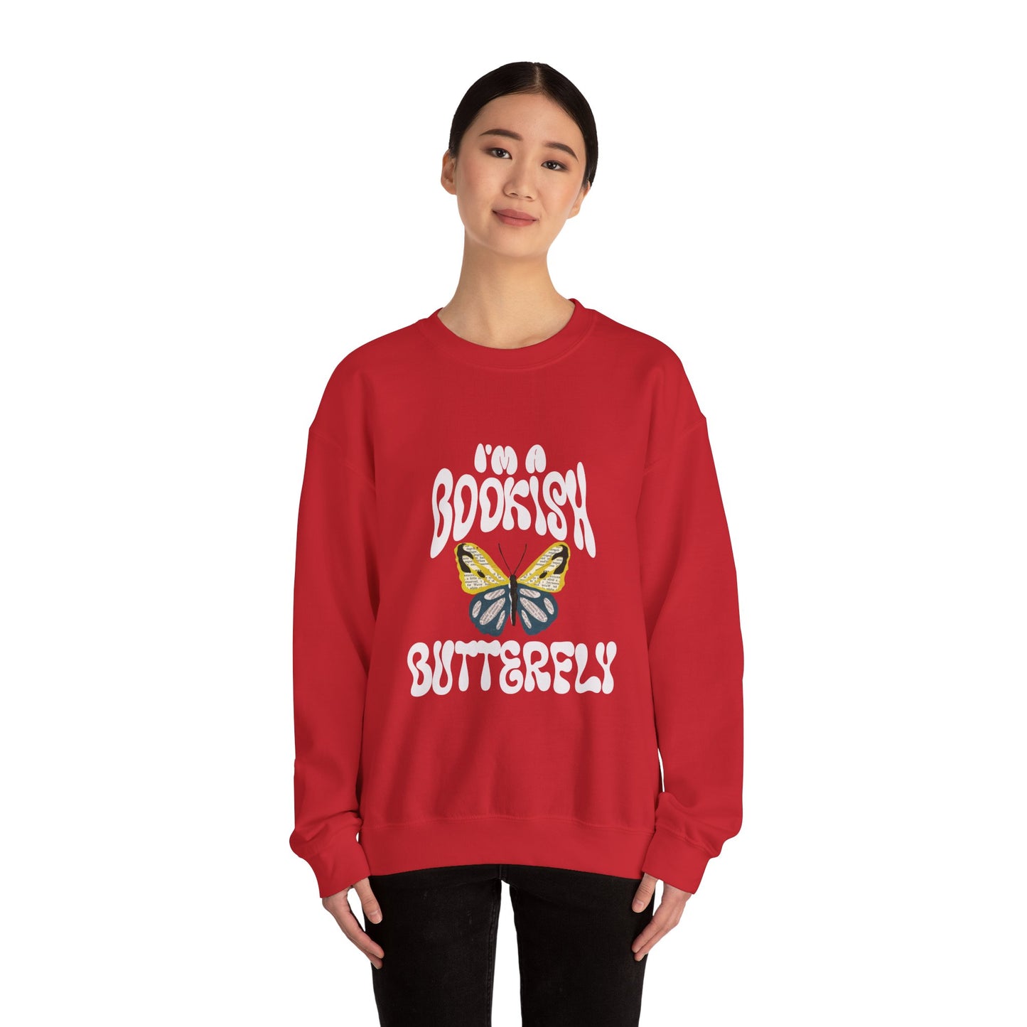 I'm a Bookish Butterfly Crewneck Sweatshirt - Cozy Literary Gift for Book Lovers