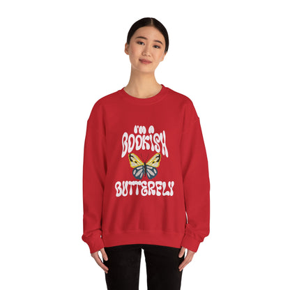 I'm a Bookish Butterfly Crewneck Sweatshirt - Cozy Literary Gift for Book Lovers