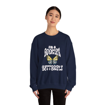I'm a Bookish Butterfly Crewneck Sweatshirt - Cozy Literary Gift for Book Lovers