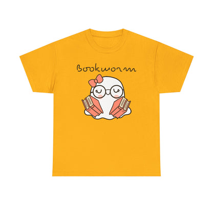 Cute Ghosty Bookwork Unisex Heavy Cotton Tee