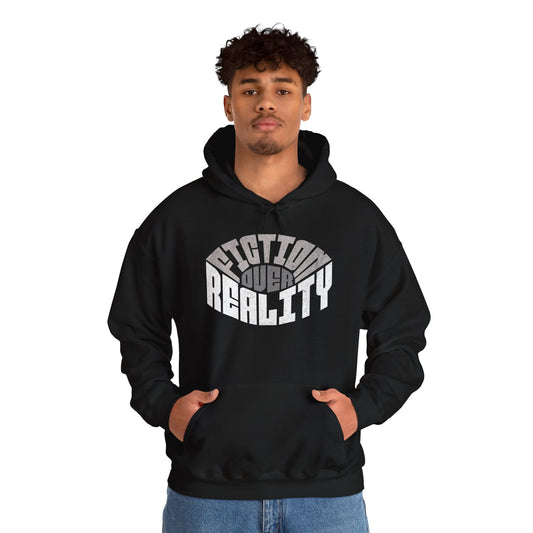 Fiction Over Reality Unisex Heavy Blend Hoodie - Cozy Graphic Sweatshirt for Dreamers