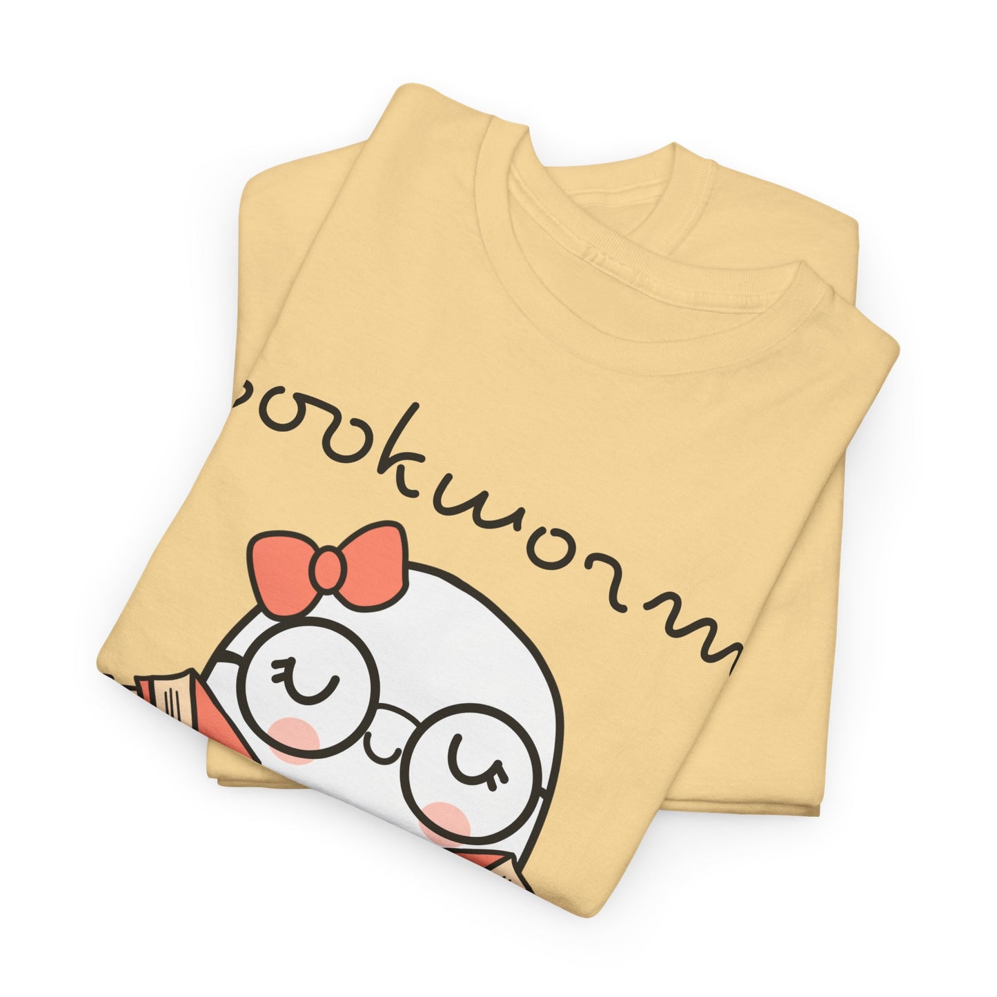 Cute Ghosty Bookwork Unisex Heavy Cotton Tee