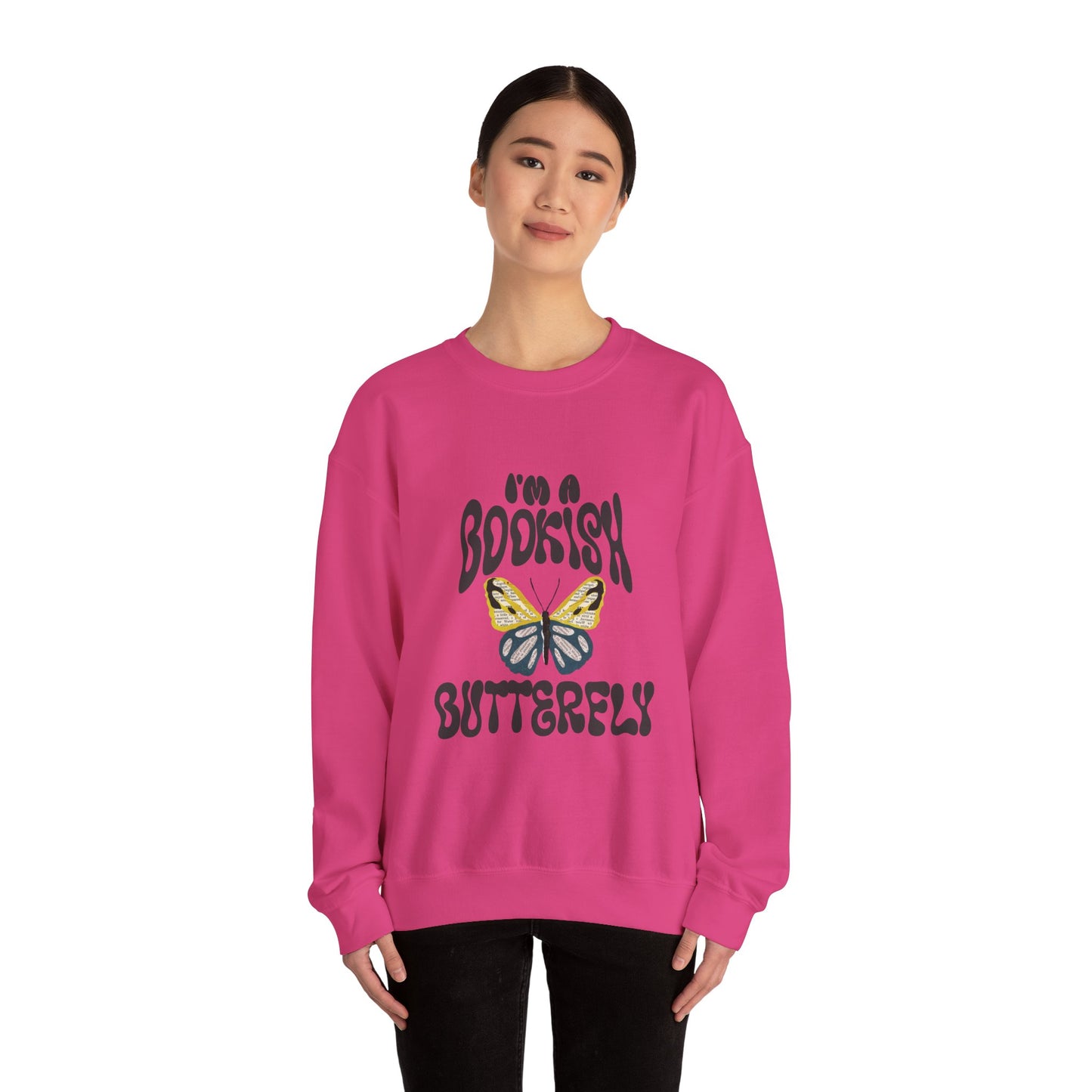 I'm a Bookish Butterfly Crewneck Sweatshirt - Cozy Literary Gift for Book Lovers