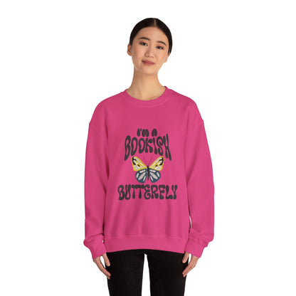 I'm a Bookish Butterfly Crewneck Sweatshirt - Cozy Literary Gift for Book Lovers