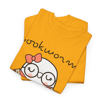 Cute Ghosty Bookwork Unisex Heavy Cotton Tee