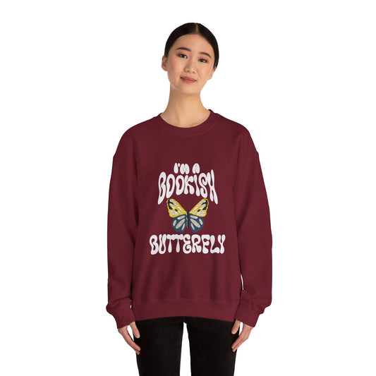 I'm a Bookish Butterfly Crewneck Sweatshirt - Cozy Literary Gift for Book Lovers